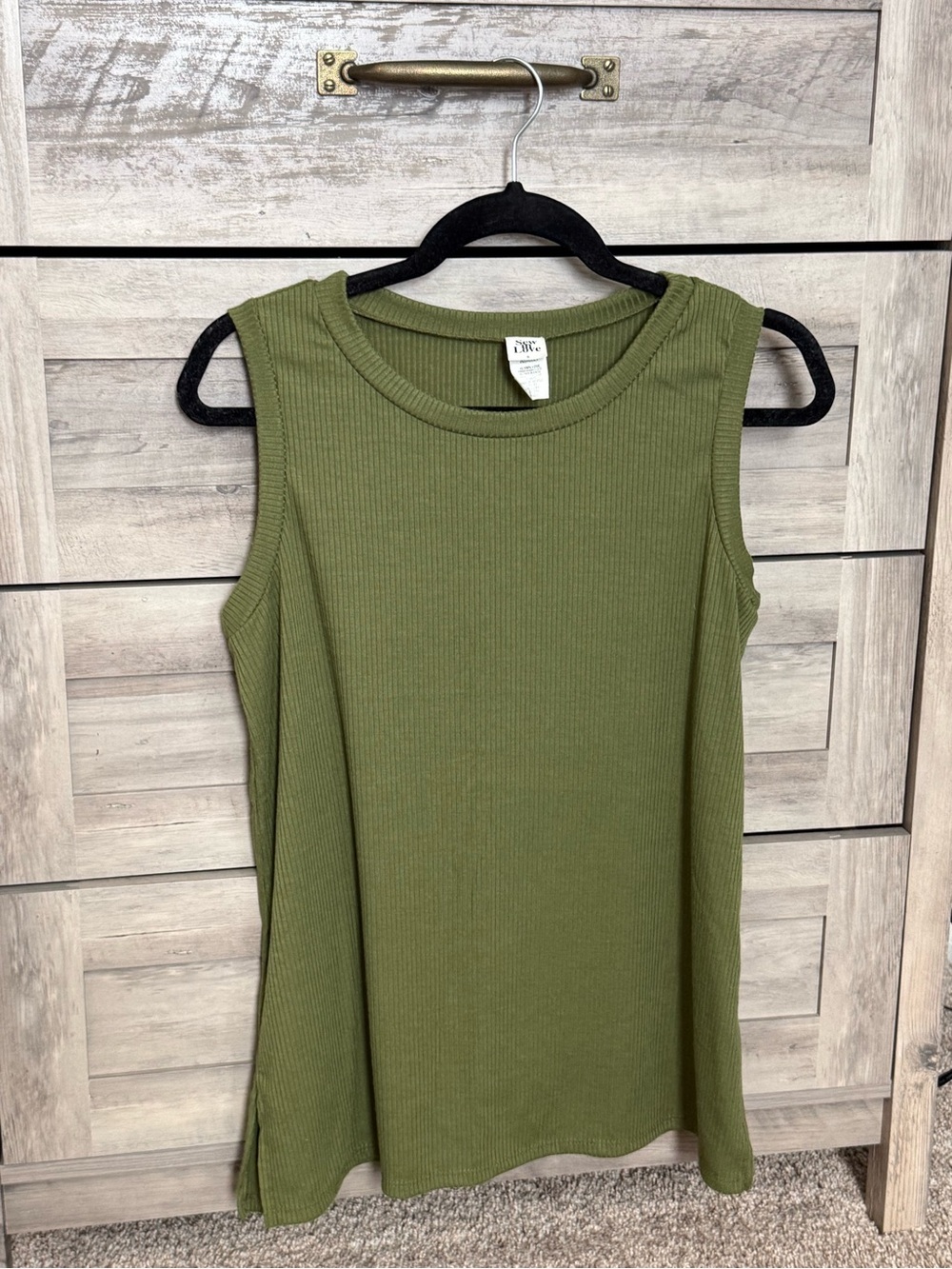 Sew In Love Olive Green Ribbed Tank Top
